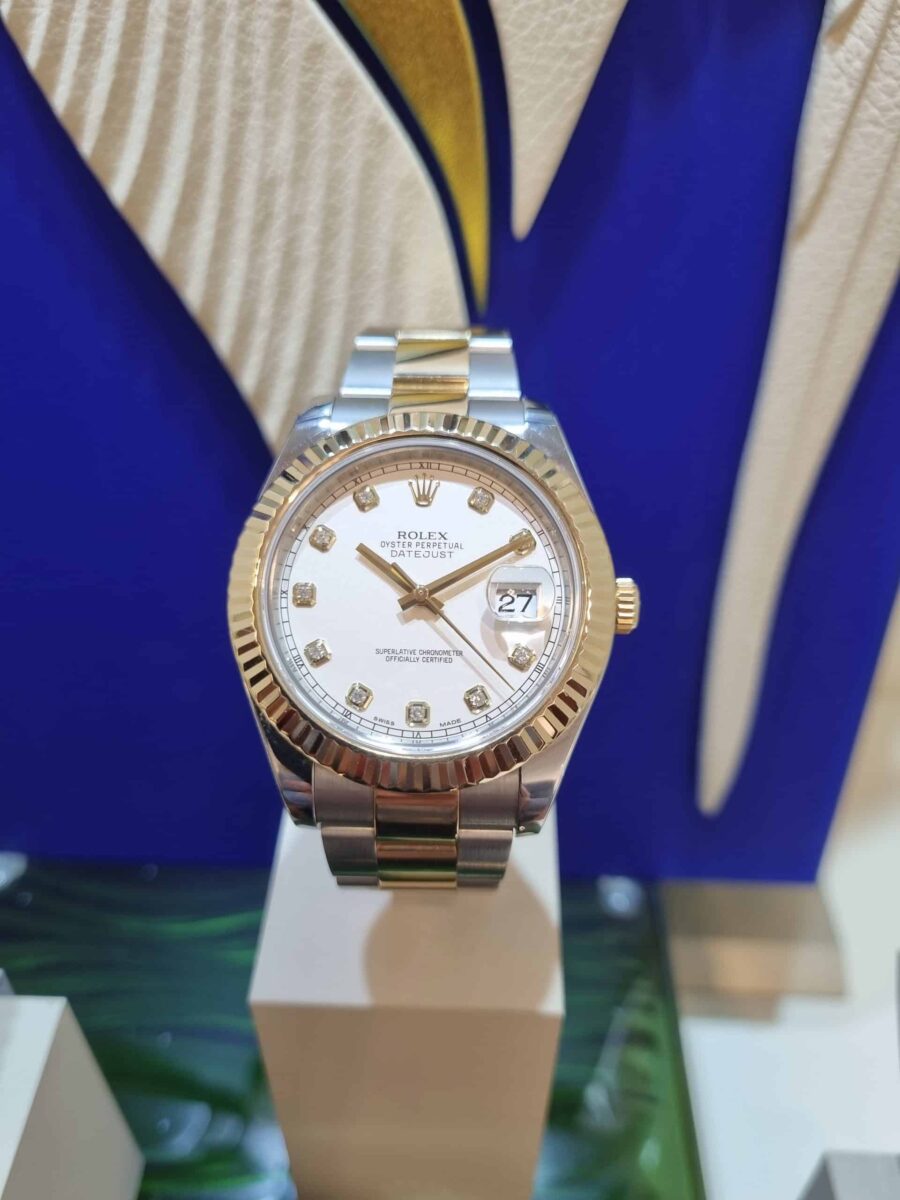 Rolex Datejust II 41mm Oyster Steel and 18k Yellow Gold Ivory Diamonds Dial | Gothelf A. Watches — 2