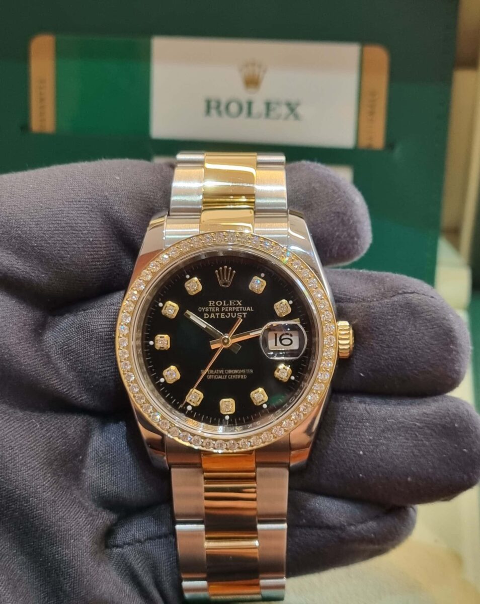 Rolex Datejust Steel & 18K Yellow Gold Diamonds Dial& Diamonds Bezel | Gothelf A. Watches — 2