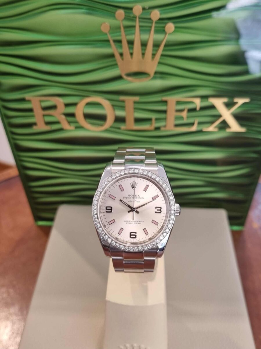Rolex Air King 34mm Ladies Diamonds Bezel | Gothelf A. Watches — 2