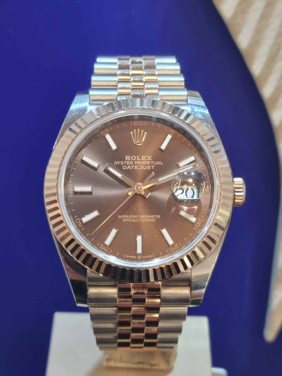 Rolex Datejust 41mm Oyster Steel and Rose Gold Chocolate Dial | Gothelf A. Watches