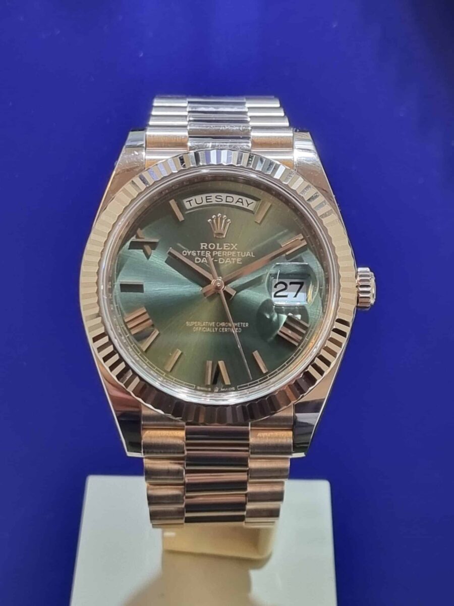 Rolex Day-Date President 40mm Rose Gold Green Dial | Gothelf A. Watches