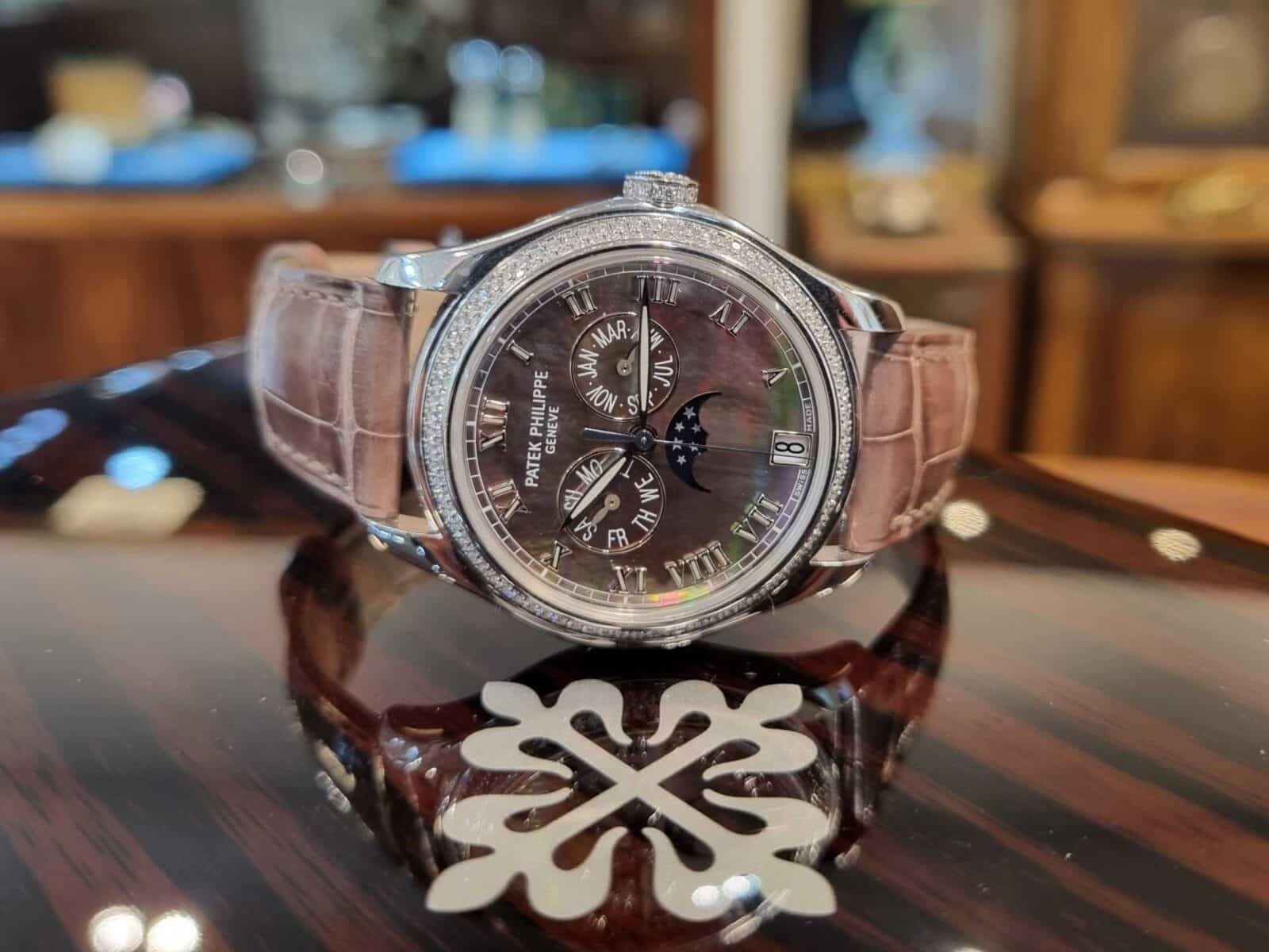 Patek Philippe Diamonds Annual Calendar MOP Dial 37mm Moon Phase | Gothelf A. Watches — 7