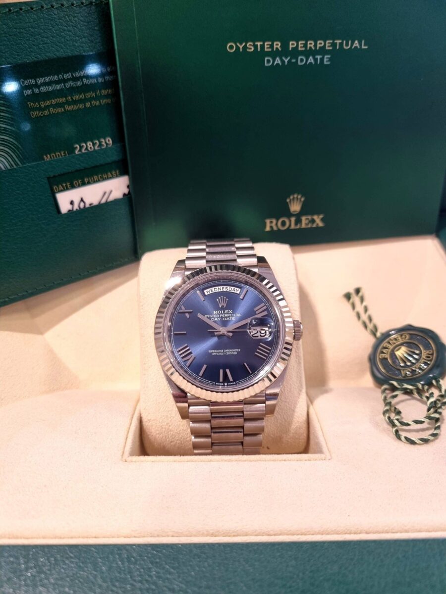 Rolex Day-Date 40mm White Gold Blue Dial | Gothelf A. Watches — 5