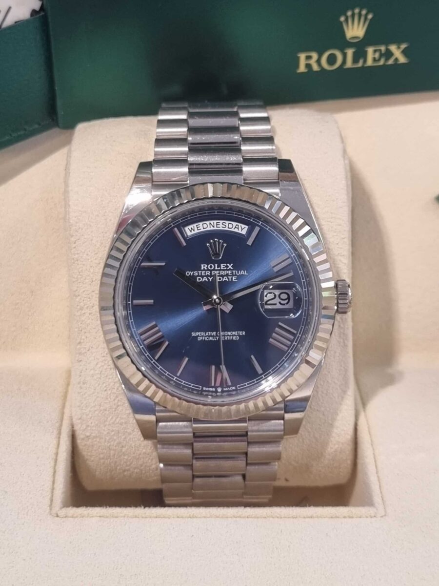 Rolex Day-Date 40mm White Gold Blue Dial | Gothelf A. Watches — 2