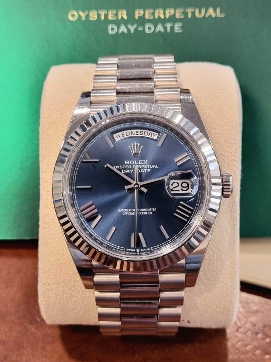 Rolex Day-Date 40mm White Gold Blue Dial | Gothelf A. Watches