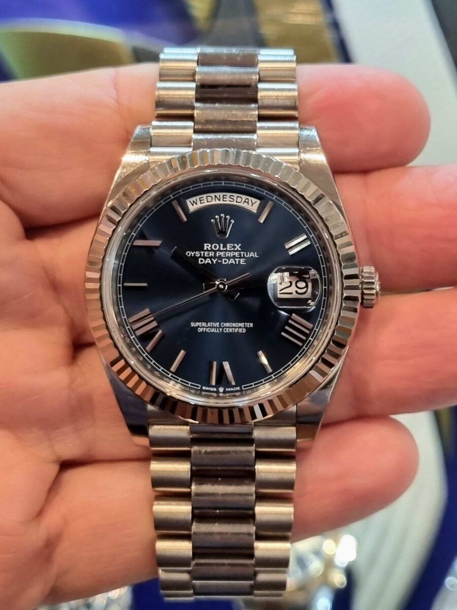 Rolex Day-Date 40mm White Gold Blue Dial | Gothelf A. Watches — 4
