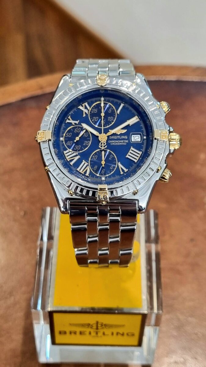 Breitling Crosswind Chronograph Blue Dial Steel and Gold | Gothelf A. Watches