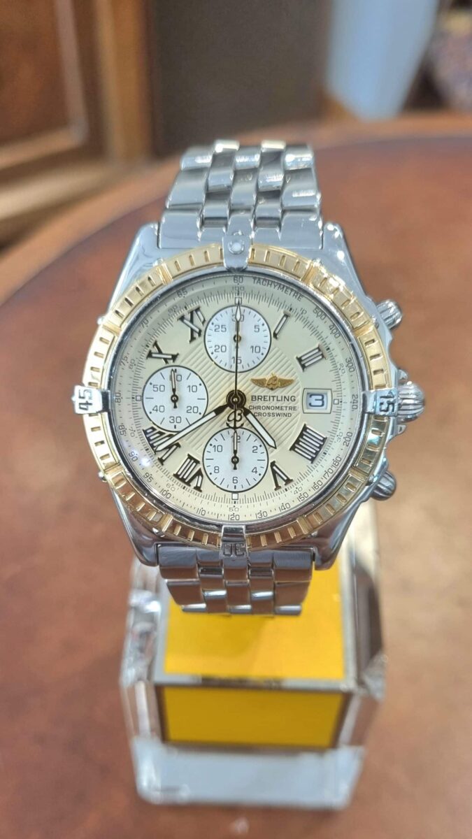 Breitling Crosswind Chronograph Steel & Gold Creme Dial | Gothelf A. Watches