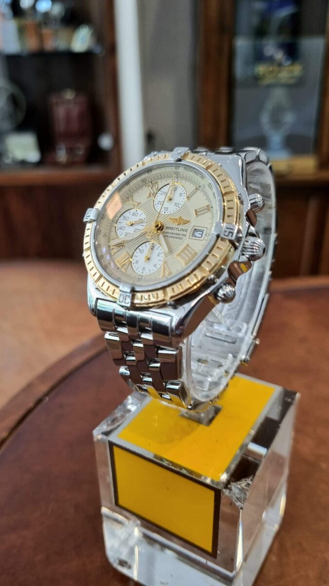 Breitling Crosswind Chronograph Steel & Gold Creme Dial | Gothelf A. Watches — 5