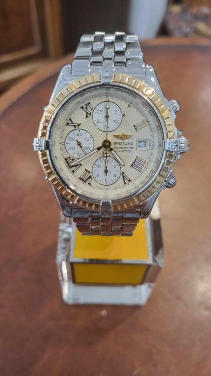 Breitling Crosswind Chronograph Steel & Gold Creme Dial | Gothelf A. Watches — 4