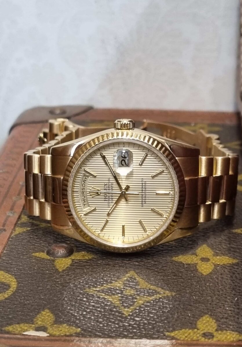 Rolex Day-Date President 36mm Yellow Gold Tapestry dial | Gothelf A. Watches