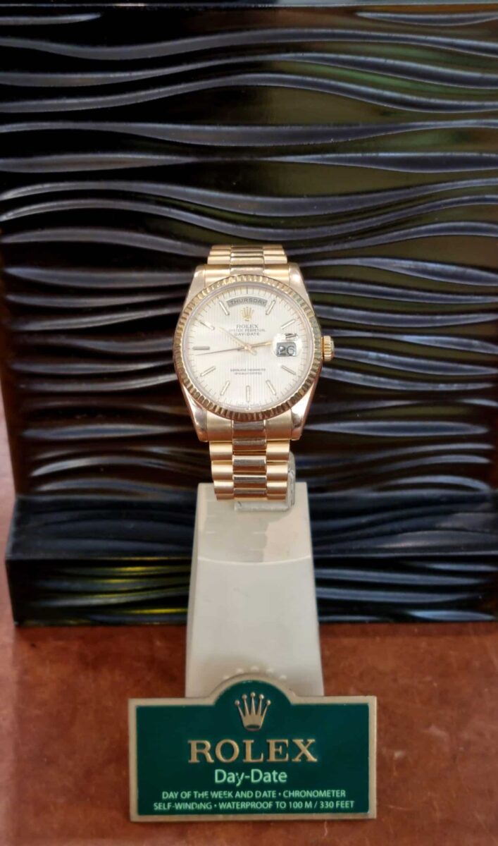 Rolex Day-Date President 36mm Yellow Gold Tapestry dial | Gothelf A. Watches — 5