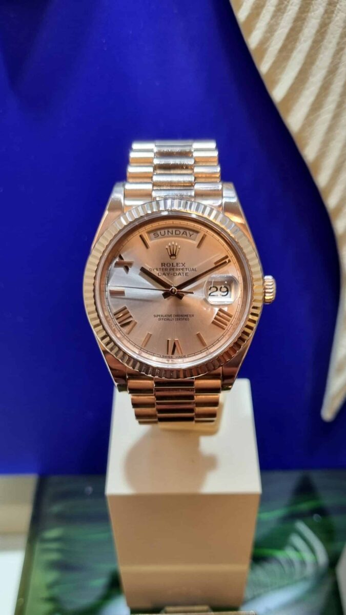 Rolex Day-Date President 40mm Rose Gold Sundust Dial | Gothelf A. Watches — 5