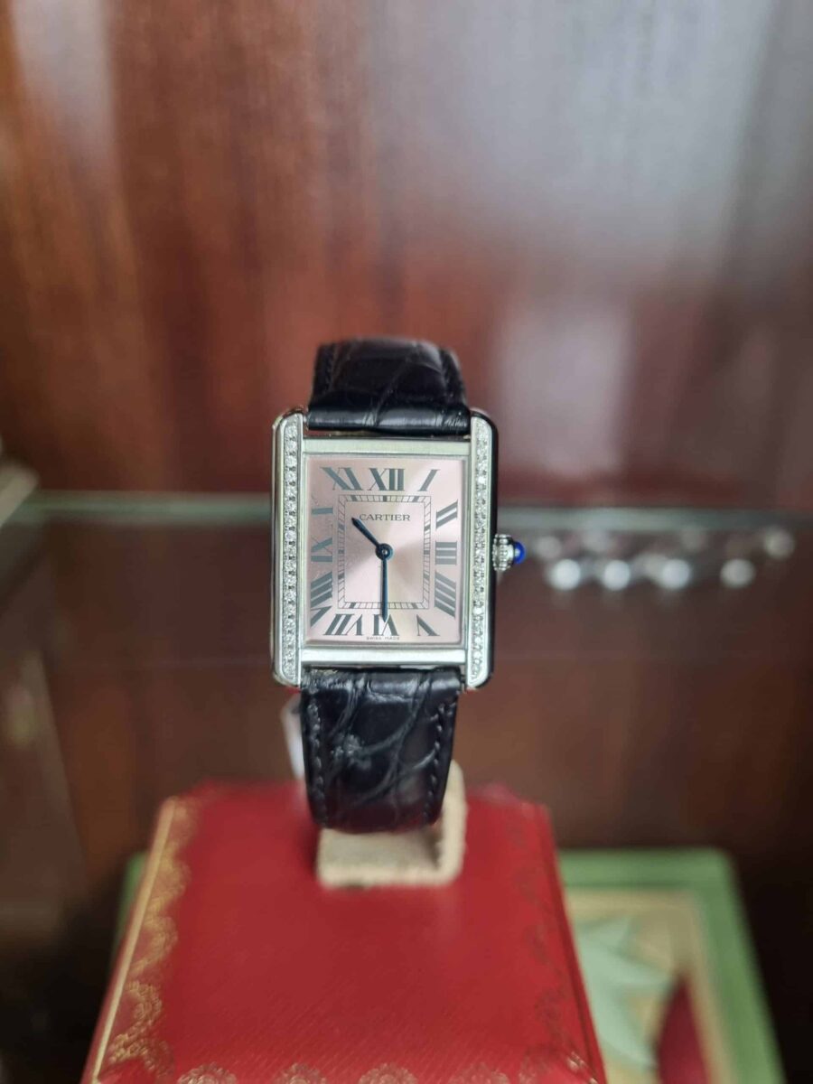 Cartier Tank SOLO Small Ladies Pink Dial Diamonds Ref.3170 | Gothelf A. Watches — 5