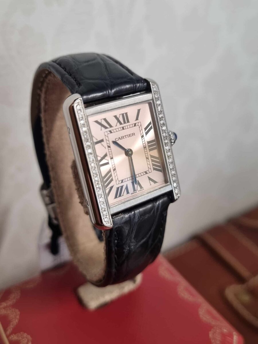Cartier Tank SOLO Small Ladies Pink Dial Diamonds Ref.3170 | Gothelf A. Watches — 2
