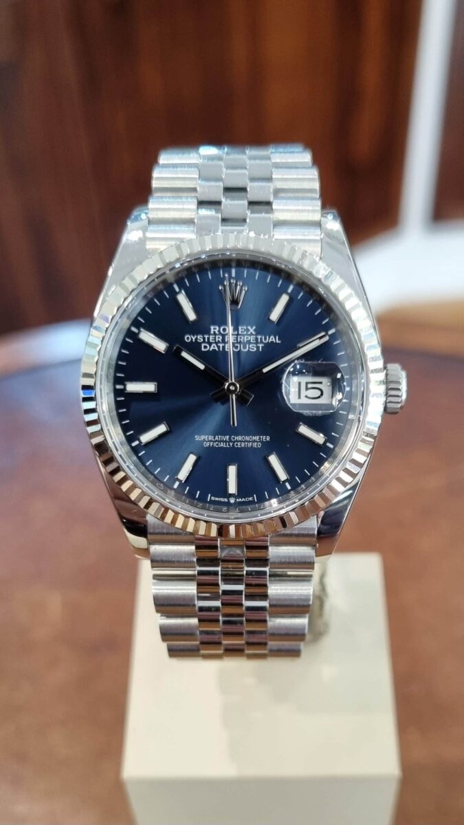 Rolex Datejust 36mm Oyster Steel & 18k White Gold Blue Dial ref.126234 | Gothelf A. Watches
