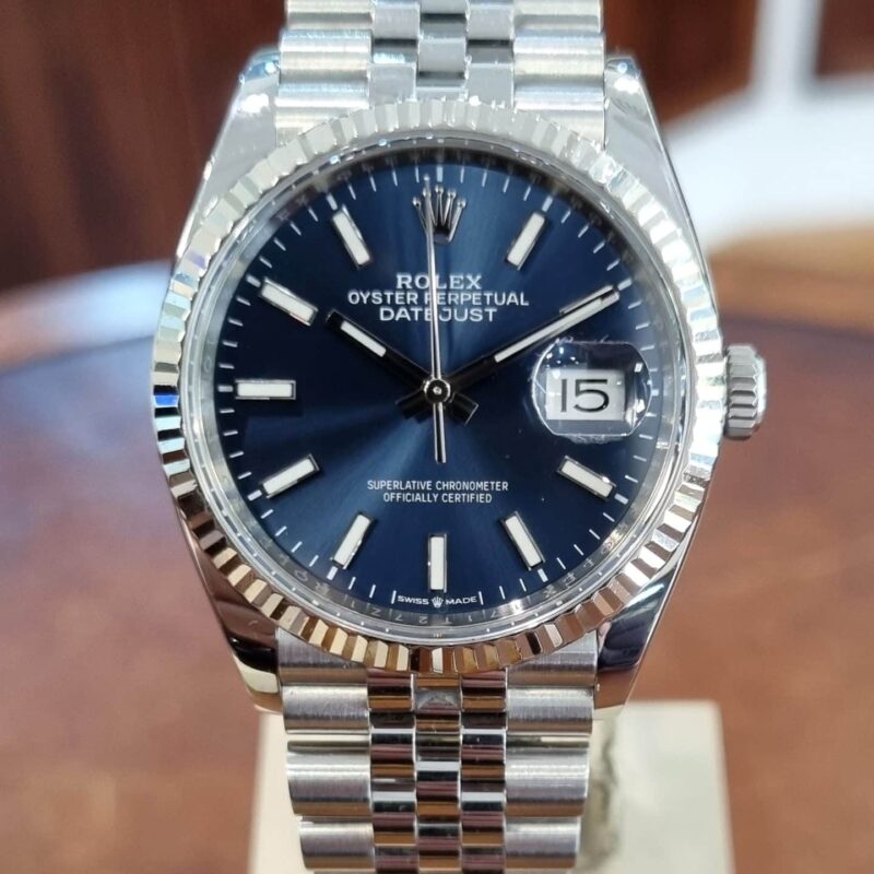 Rolex Datejust 36mm Oyster Steel & 18k White Gold Blue Dial ref.126234 | Gothelf A. Watches