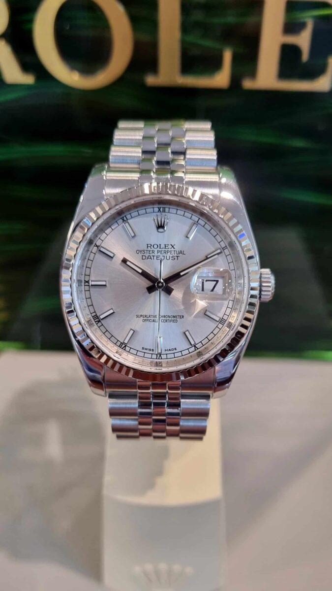 Rolex Datejust 36mm Steel& 18k White Gold bezel Silver dial ref.116234 | Gothelf A. Watches