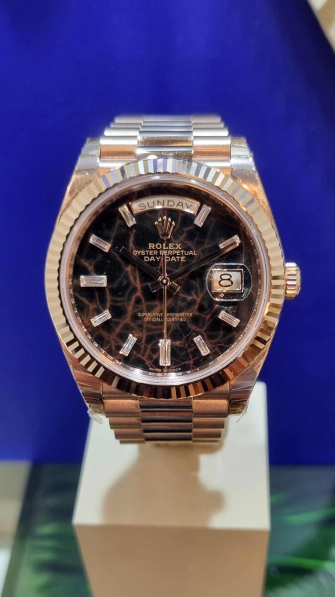 Rolex Day-Date 40mm Everosegold “Eisenkiesel” Diamonds dial Ref.228235 | Gothelf A. Watches
