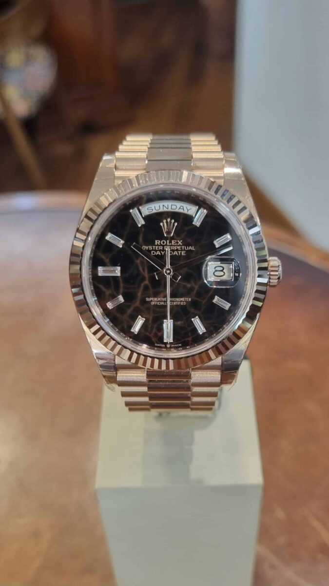 Rolex Day-Date 40mm Everosegold “Eisenkiesel” Diamonds dial Ref.228235 | Gothelf A. Watches — 3