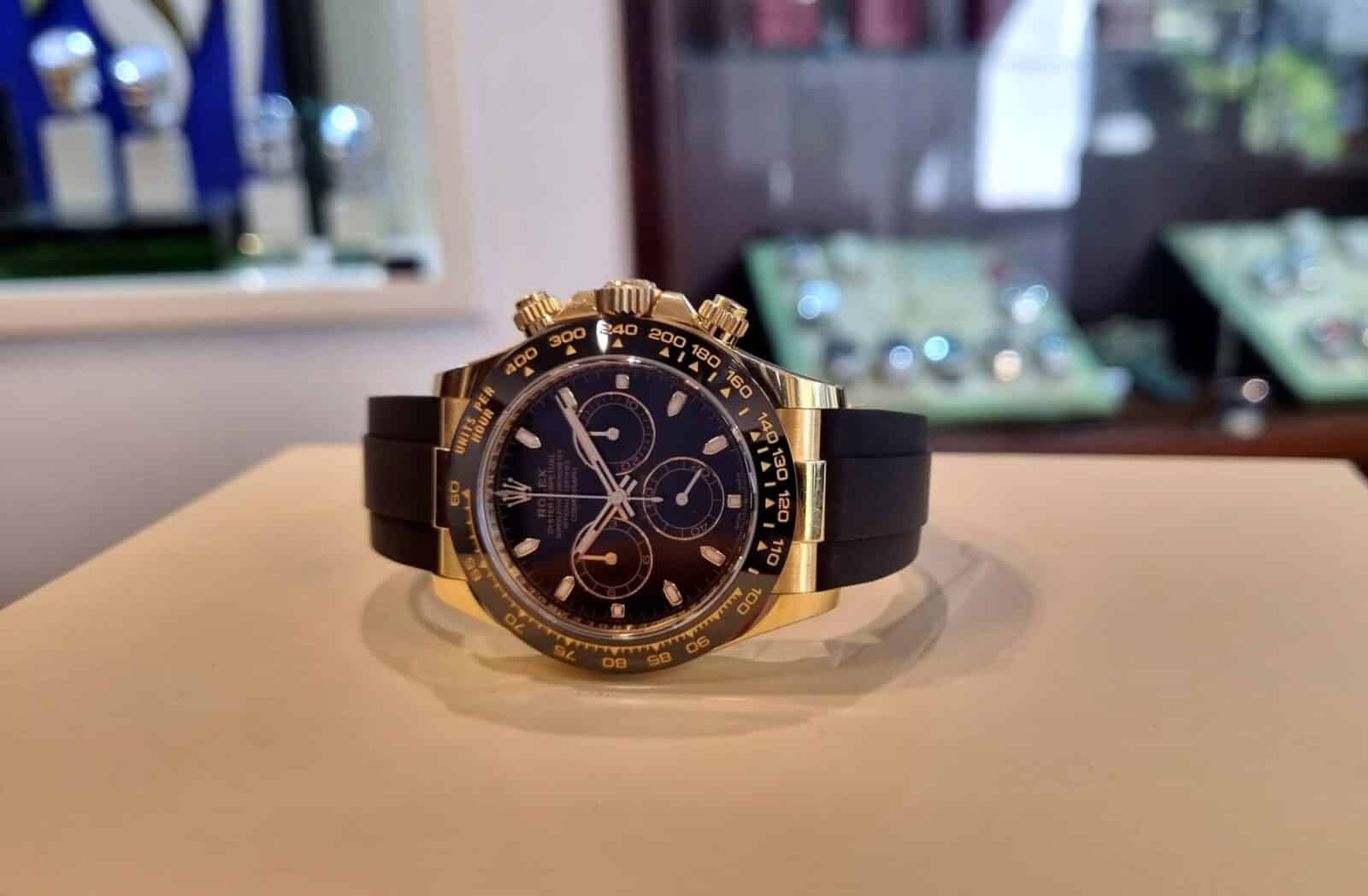 Rolex Daytona Cosmograp 18k Yellow Gold Oysterflex rubber strap ref.116518 | Gothelf A. Watches — 5