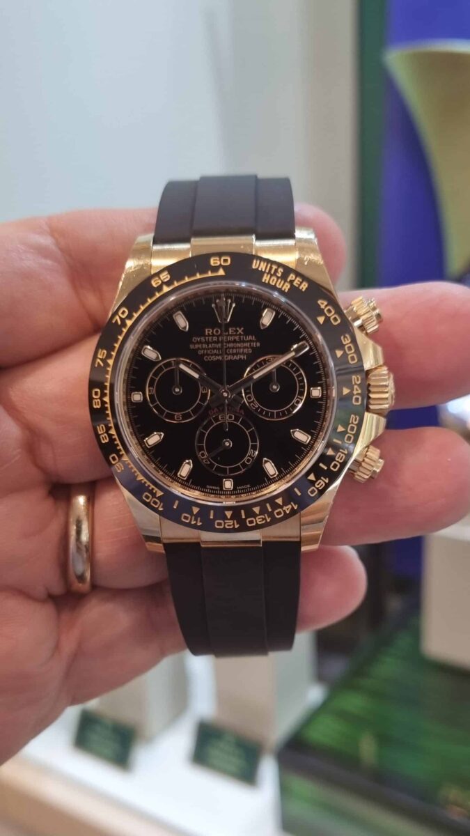 Rolex Daytona Cosmograp 18k Yellow Gold Oysterflex rubber strap ref.116518 | Gothelf A. Watches — 3