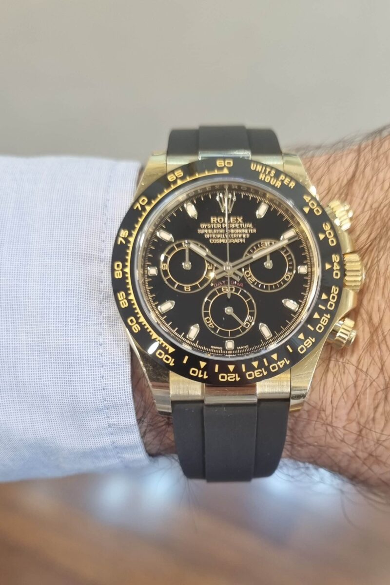 Rolex Daytona Cosmograp 18k Yellow Gold Oysterflex rubber strap ref.116518 | Gothelf A. Watches — 4