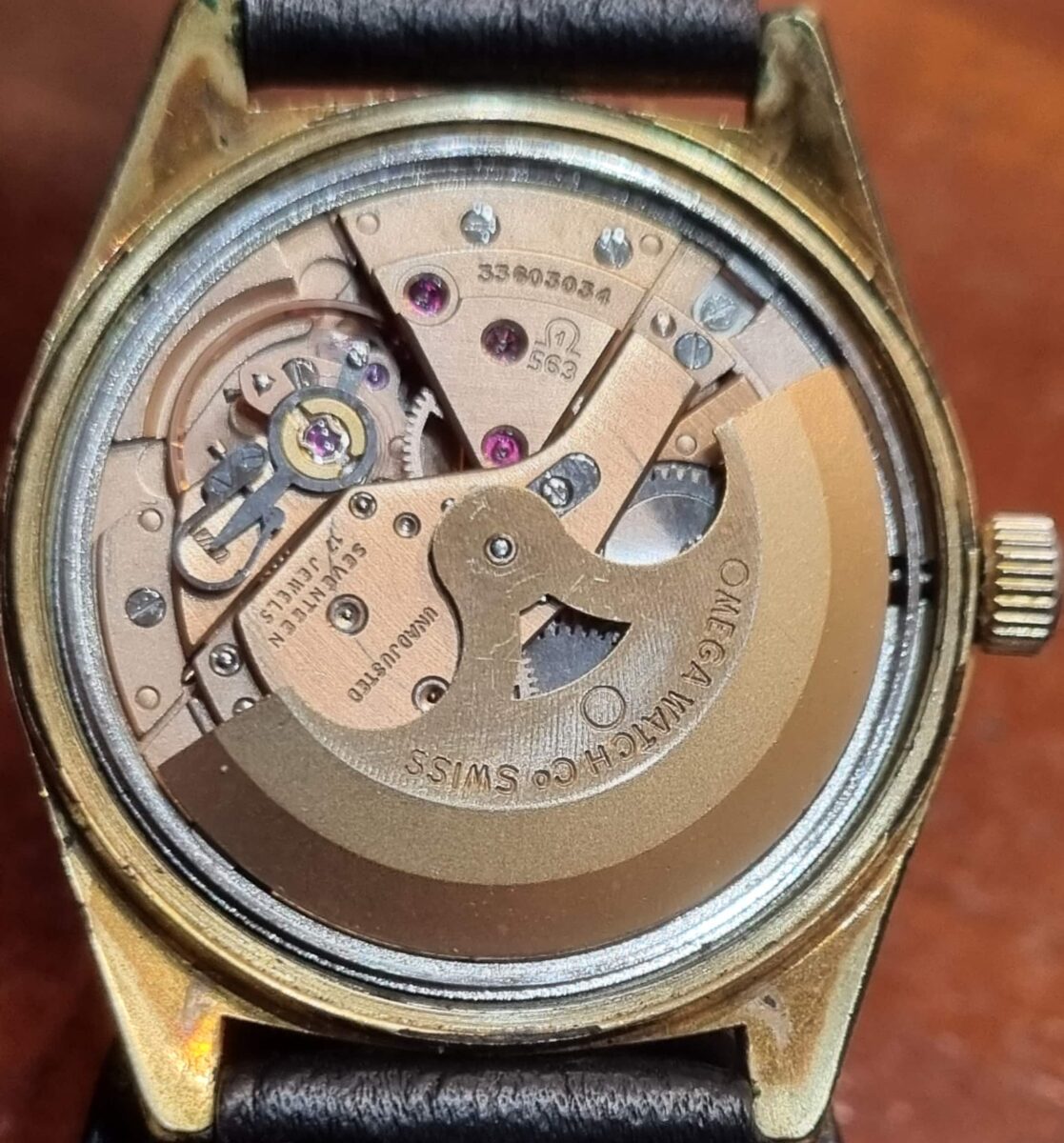 Omega Geneve Automatic Electroplated Gold Blue Spider Dial cal.563 ref.166041 | Gothelf A. Watches — 5