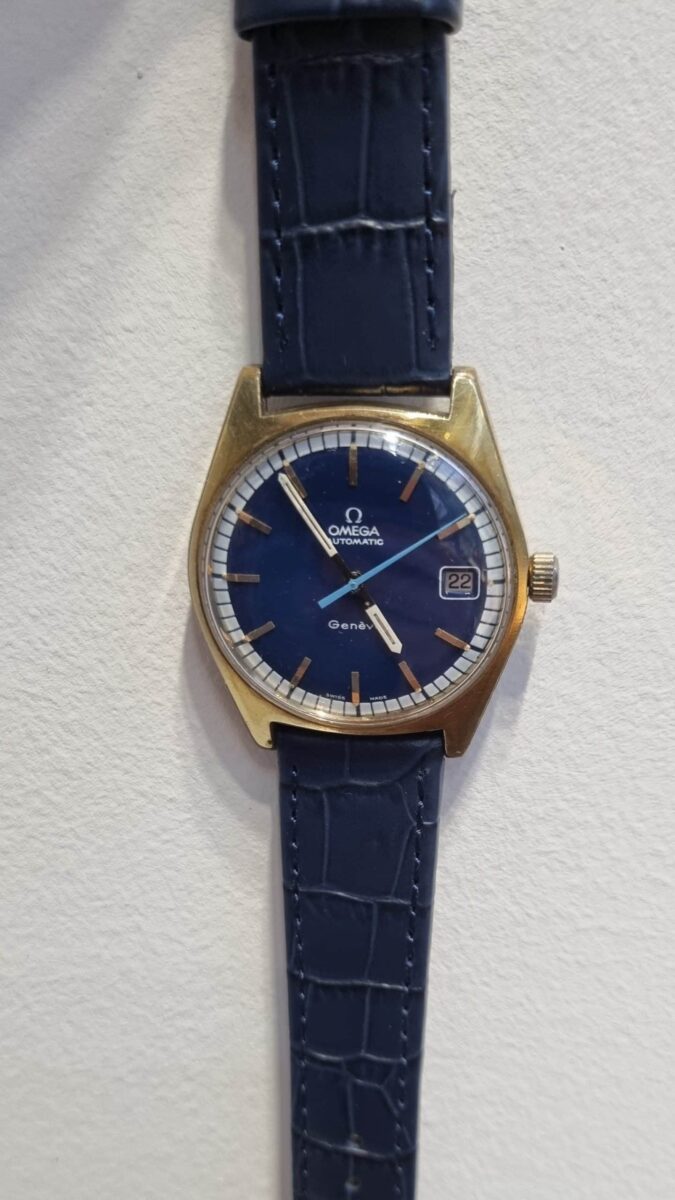 Omega Geneve Automatic Electroplated Gold Blue Spider Dial cal.563 ref.166041 | Gothelf A. Watches — 3
