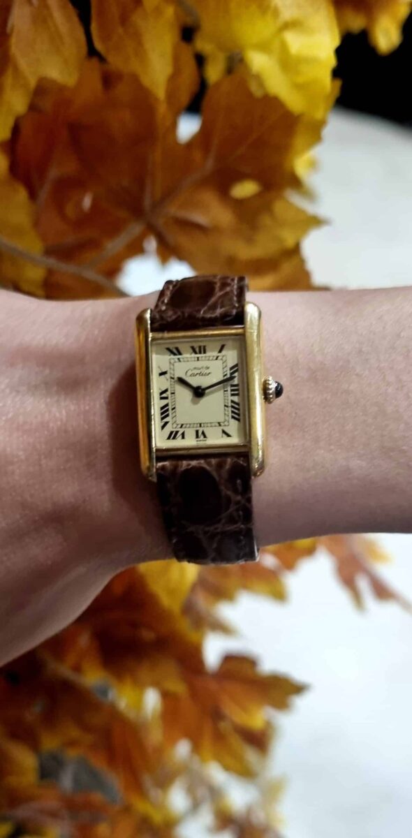Cartier Must de Cartier 925 Gold Plated small Ladies Vintage | Gothelf A. Watches — 3