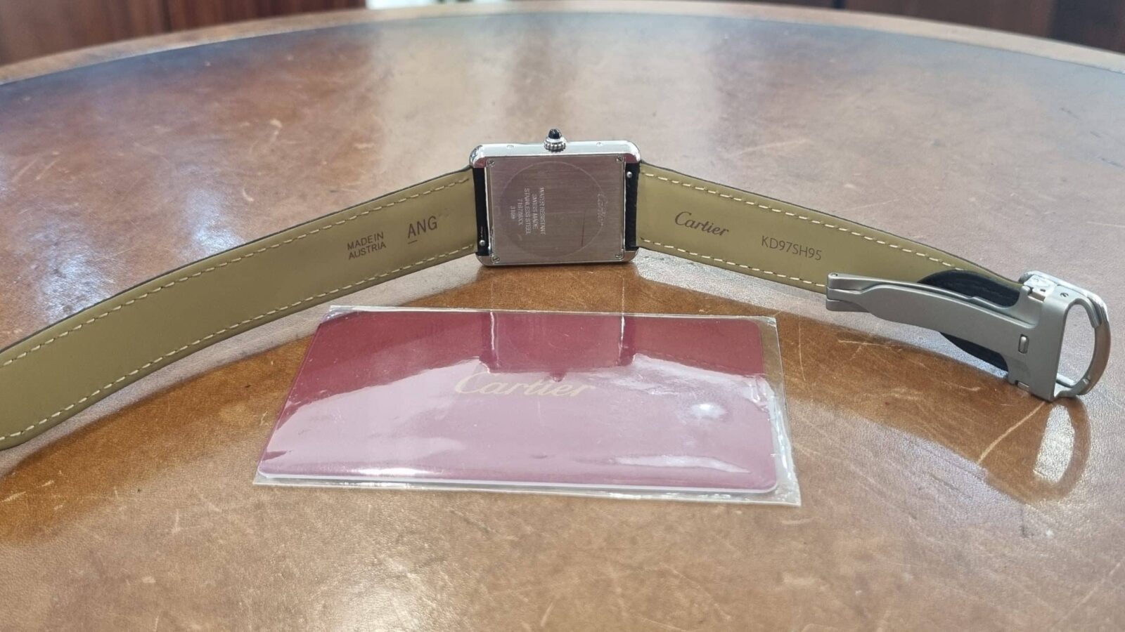 Cartier Tank Solo Large Steel aftermarket diamonds bezel ref.w1018355 pre-owned-2015 | Gothelf A. Watches — 3