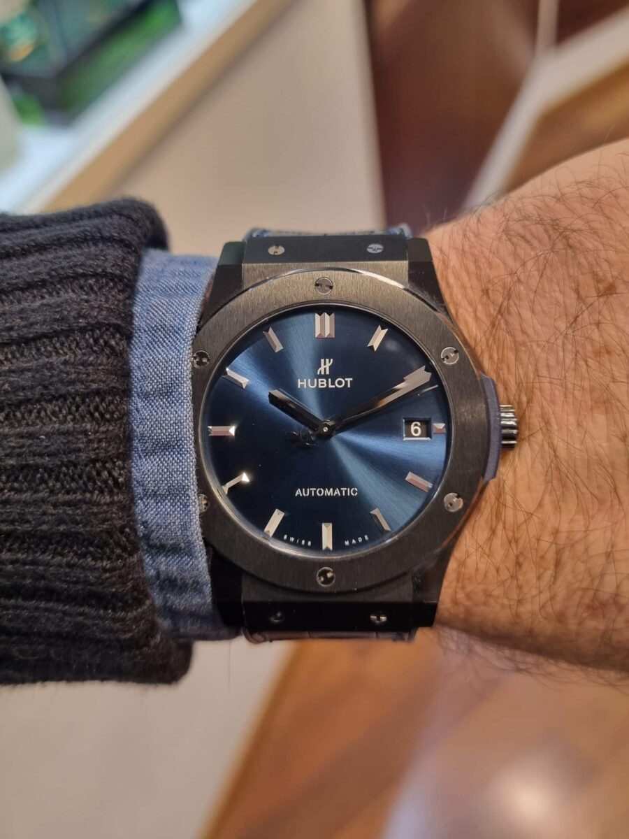 Hublot Classic Fusion Ceramic Blue 45mm Pre-owned-2018 ref.511.CM.7170.LR | Gothelf A. Watches