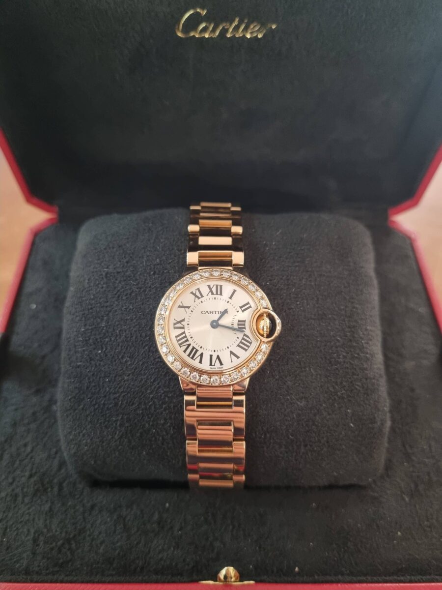 Cartier Ballon Bleu Rose Gold Factory Diamonds Bezel 28mm Ref.WE9002Z3 | Gothelf A. Watches — 6