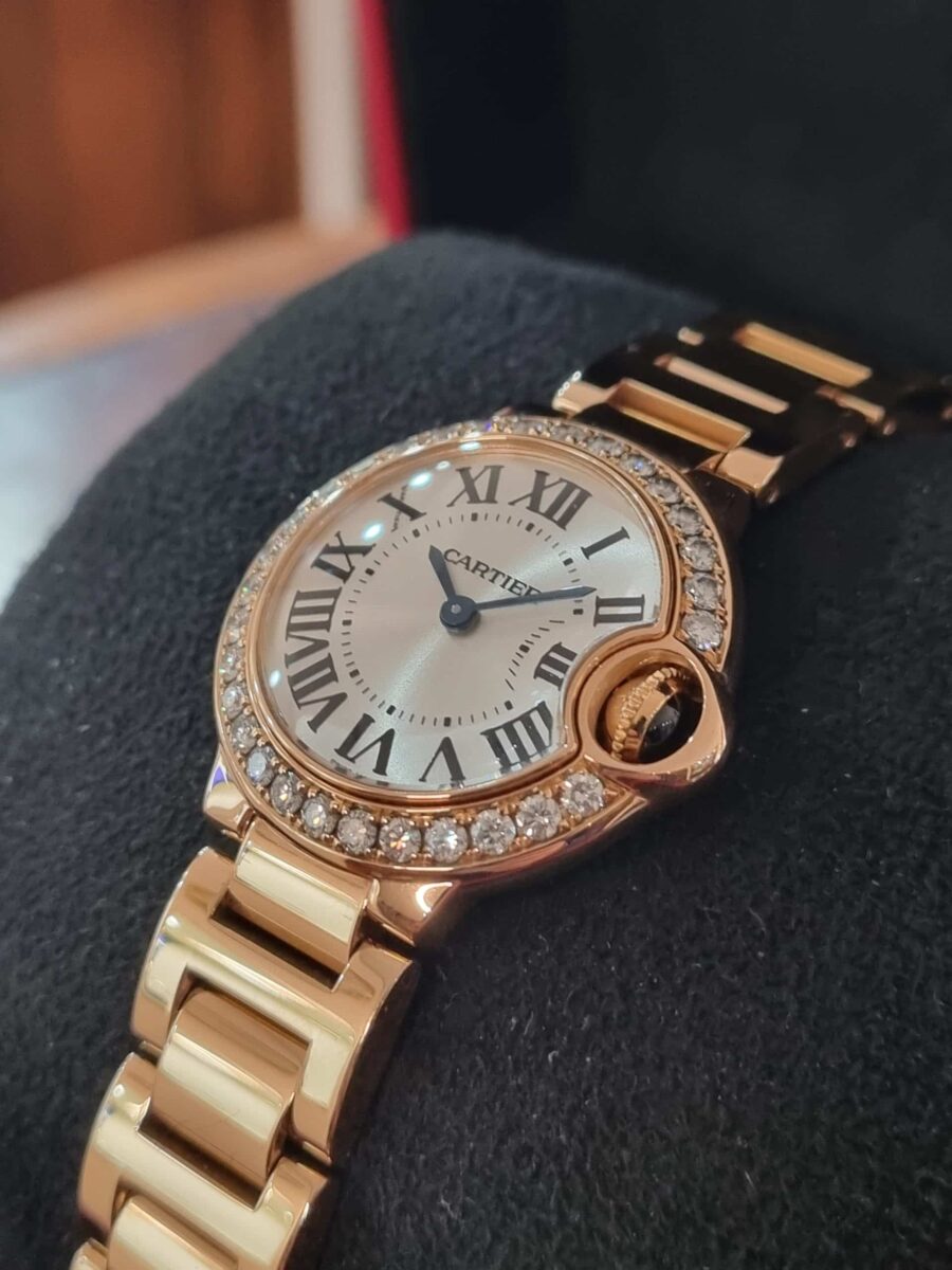 Cartier Ballon Bleu Rose Gold Factory Diamonds Bezel 28mm Ref.WE9002Z3 | Gothelf A. Watches — 4