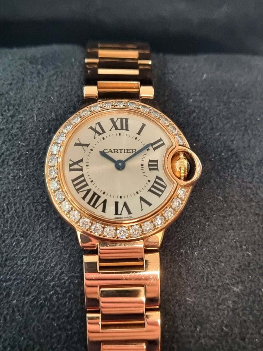Cartier Ballon Bleu Rose Gold Factory Diamonds Bezel 28mm Ref.WE9002Z3 | Gothelf A. Watches — 5