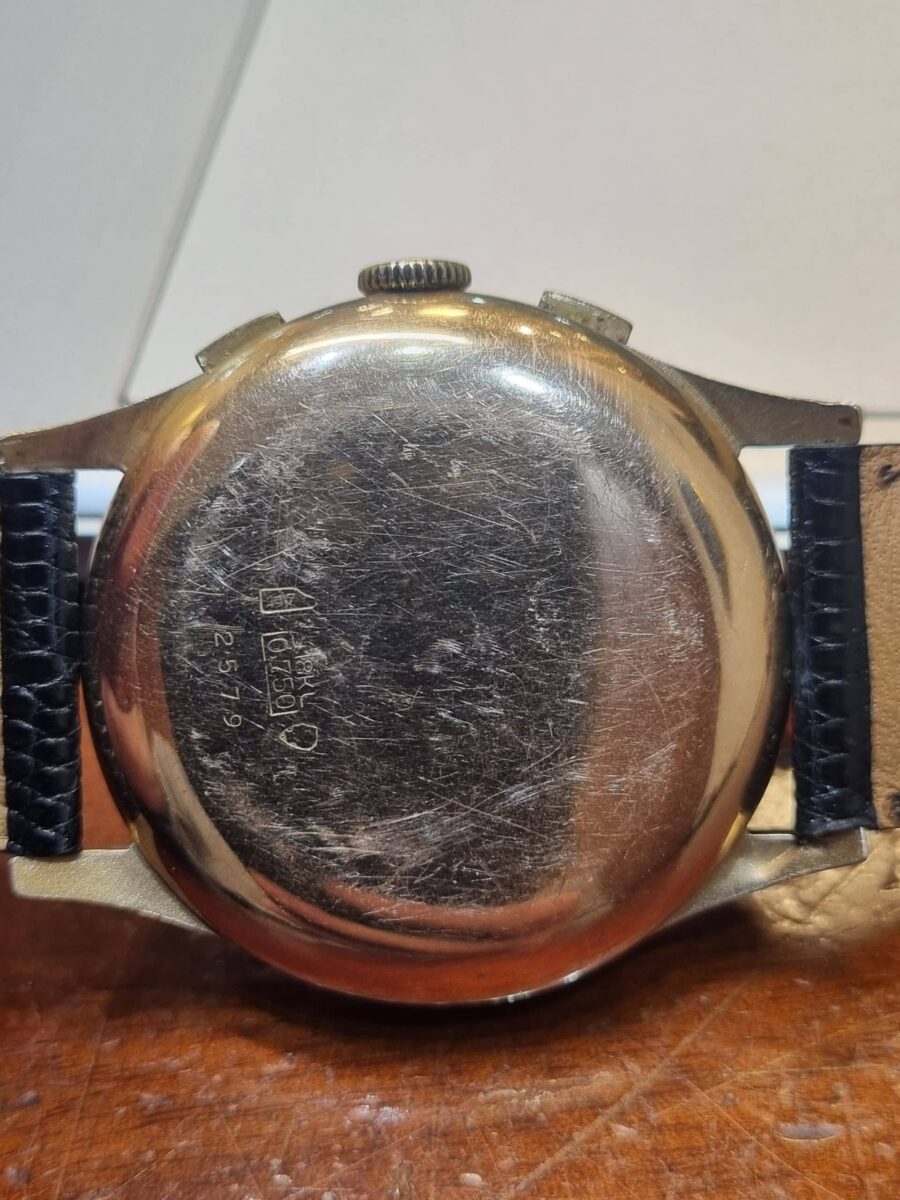 Chronograph Suisse Antimagnetique 18k Rose Gold 37mm Vintage Hand wound Mechanic Movement | Gothelf A. Watches — 5