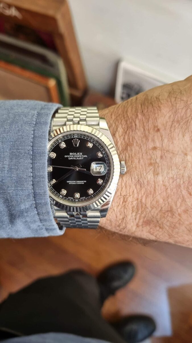 Rolex Datejust 41mm Steel & white gold bezel Black Diamonds Dial Pre-owned-2019 | Gothelf A. Watches — 3