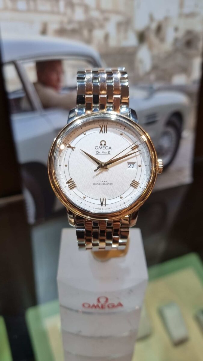 Omega De-Ville Prestige Co-Axial Automatic 39.5 mm steel ‑18K Rose Gold NOS Frederic Bracelet | Gothelf A. Watches — 5