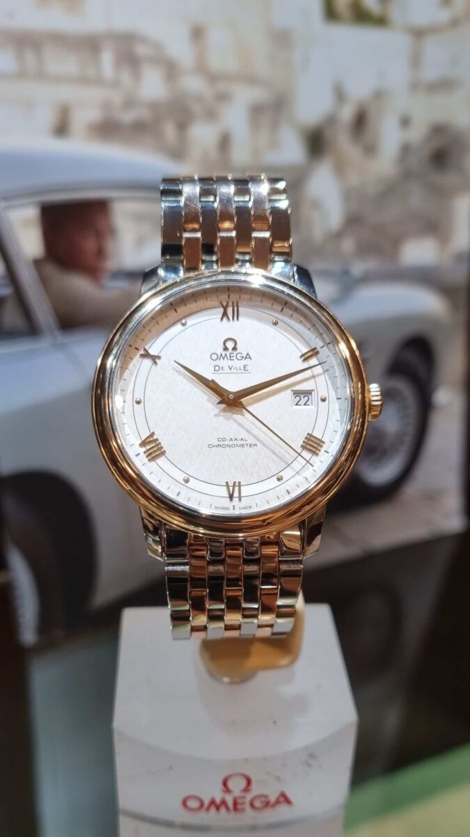 Omega De-Ville Prestige Co-Axial Automatic 39.5 mm steel ‑18K Rose Gold NOS Frederic Bracelet | Gothelf A. Watches