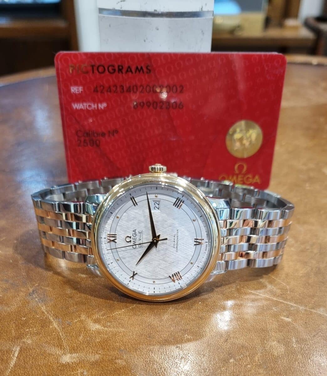 Omega De-Ville Prestige Co-Axial Automatic 39.5 mm steel ‑18K Rose Gold NOS Frederic Bracelet | Gothelf A. Watches — 4