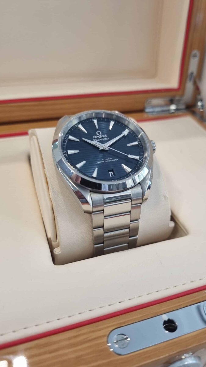 Omega Seamaster Aqua Terra Co-Axial Master Chronometer 41mm Blue Dial Pre-Owned-2021 | Gothelf A. Watches — 2