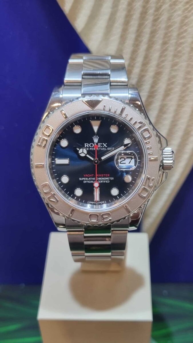 ROLEX YACHT-MASTER PLATINUM BEZEL BLUE DIAL 40mm Pre-owned ref.116622 | Gothelf A. Watches