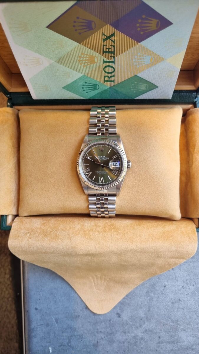 Rolex Datejust 36mm Green beautifull replacement dial Pre-owned 2005 ref.16234 | Gothelf A. Watches — 4