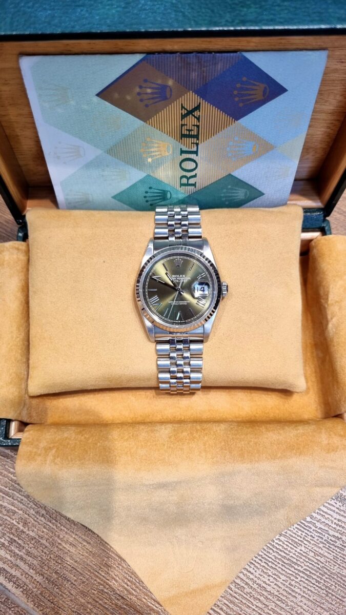 Rolex Datejust 36mm Green beautifull replacement dial Pre-owned 2005 ref.16234 | Gothelf A. Watches — 5