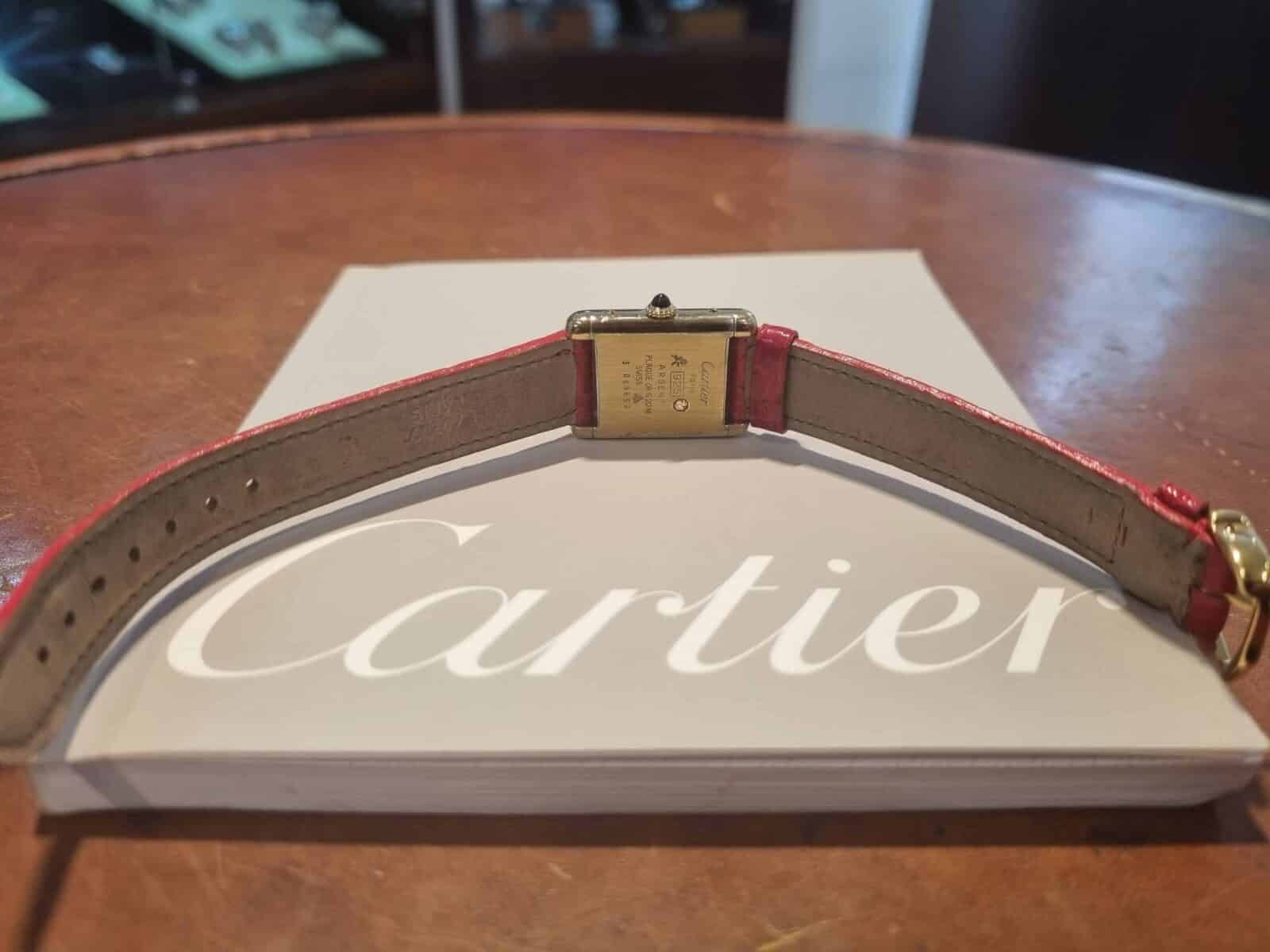 Cartier Tank Vermeil Must de Cartier Tank SM Silver Opaline Dial, Ladies watch | Gothelf A. Watches — 8