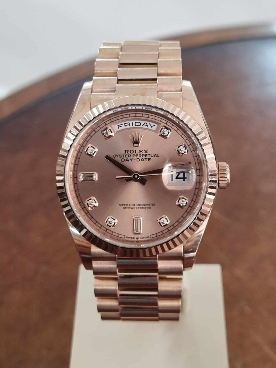 Rolex President Day-Date 36mm Rose Gold Pink Diamonds Dial Pre-owned-2021 ref.128235 | Gothelf A. Watches