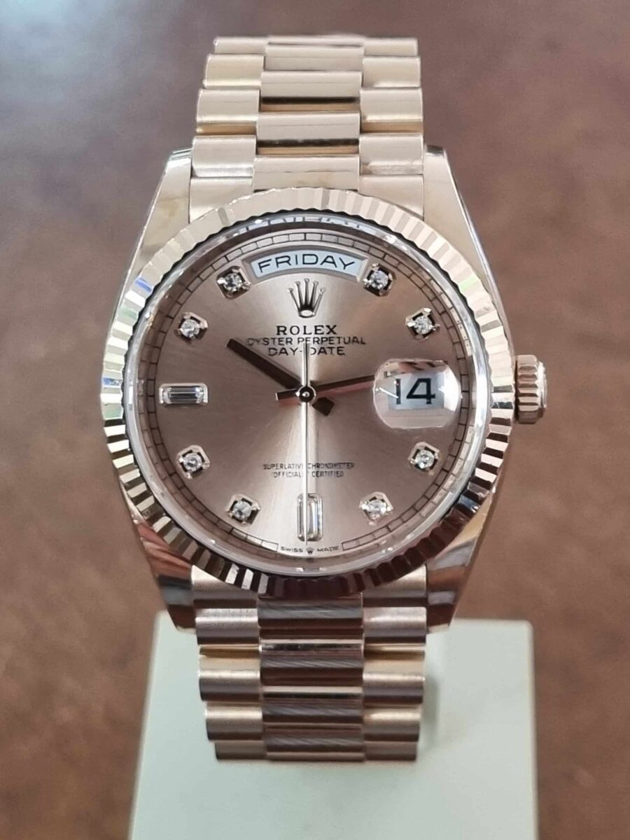 Rolex President Day-Date 36mm Rose Gold Pink Diamonds Dial Pre-owned-2021 ref.128235 | Gothelf A. Watches — 5