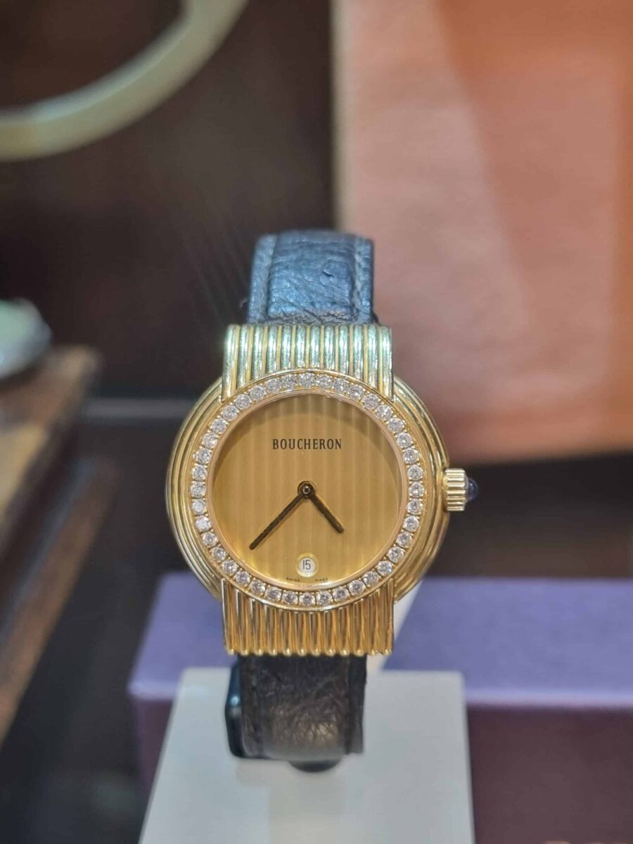 Boucheron Solis Reflet 18k Yellow Gold Diamonds Bezel Ladies watch | Gothelf A. Watches — 5