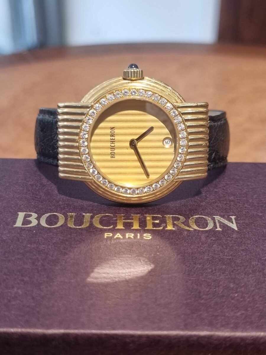 Boucheron Solis Reflet 18k Yellow Gold Diamonds Bezel Ladies watch | Gothelf A. Watches