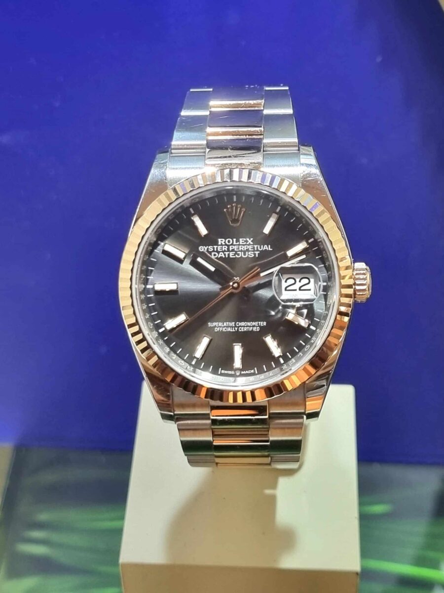 Rolex Datejust 36mm Steel + Rose Gold Slate Dial pre-owned 2019 ref.126231 | Gothelf A. Watches